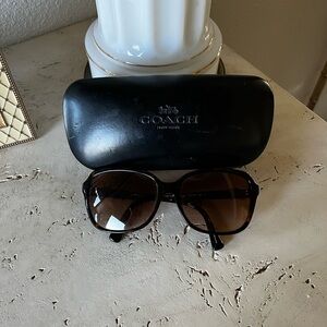 Coach brown tortoise sunglasses with case